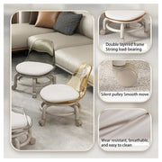 Transparent Low Stool with Back Support on Wheels Low Stool