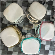 Transparent Low Stool with Back Support on Wheels Low Stool