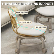 Transparent Low Stool with Back Support on Wheels Low Stool