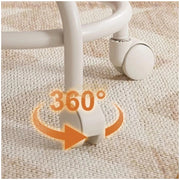 Transparent Low Stool with Back Support on Wheels Low Stool