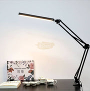 USB Dimmable LED Folding Desk Lamp with Clamp - Black