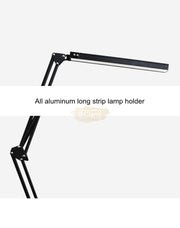 USB Dimmable LED Folding Desk Lamp with Clamp - Black