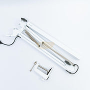 USB Dimmable LED Folding Desk Lamp with Clamp - White