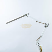 USB Dimmable LED Folding Desk Lamp with Clamp - White