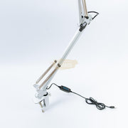 USB Dimmable LED Folding Desk Lamp with Clamp - White