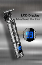 USB Rechargeable Electric Cordless Hair Trimmer with LCD Display