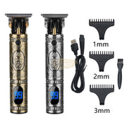USB Rechargeable Electric Cordless Hair Trimmer with LCD Display