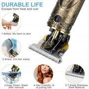USB Rechargeable Electric Cordless Hair Trimmer with LCD Display