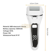 USB Rechargeable Foot File Callus Remover with Display & Light Foot File