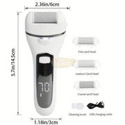 USB Rechargeable Foot File Callus Remover with Display & Light Foot File