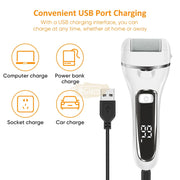 USB Rechargeable Foot File Callus Remover with Display & Light Foot File