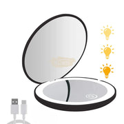 USB Rechargeable LED Travel Magnifying Mirror | 80*80*20mm (USB cable included) Travel Mirror