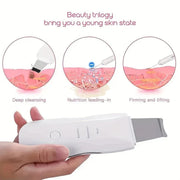 USB Rechargeable Ultrasonic Skin Scrubber Blackhead Remover | Pore Cleansing Facial Device for Clear Skin Skin Care
