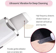 USB Rechargeable Ultrasonic Skin Scrubber Blackhead Remover | Pore Cleansing Facial Device for Clear Skin Skin Care
