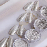 V001 Sliver Powder Mirror Effect Metallic - Nail Polish Silver Powder