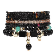 Boho-Chic Multi-Layered Beaded Stretch Bracelet