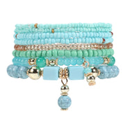 Boho-Chic Multi-Layered Beaded Stretch Bracelet