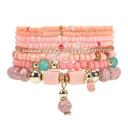 Boho-Chic Multi-Layered Beaded Stretch Bracelet