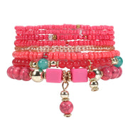 Boho-Chic Multi-Layered Beaded Stretch Bracelet