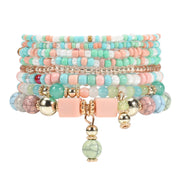 Boho-Chic Multi-Layered Beaded Stretch Bracelet