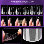 Vicovi 480pcs Professional Nail Tips Semi-frosted Oval Shape | Full cover Nail Tips