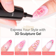 Vicovi Transparent 3D Nail DIY Sculpture Gel Non-Sticky #02 | 15ml 3D Sculpting Gel