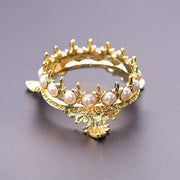 Vintage Style Pearl Crown Nail Art Brush Holder Gold Nail Art Kits & Accessories