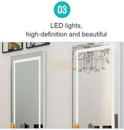 Wall Mount Salon Station with Led Lamp Mirror | Black (price per unit) Mirror
