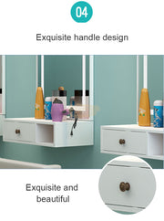 Wall Mount Salon Station with Led Lamp Mirror | Black (price per unit) Mirror