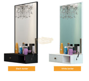 Wall Mount Salon Station with Led Lamp Mirror | White (price per unit) Mirror