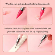 Wax Head Rhinestone Picker & Dotting Pen with Cap Nail Art Tool