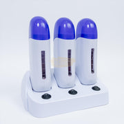 White/Blue Triple Roll-On Wax Heater | 3-in-1 Cartridge Wax Warmer for Salon & Spa Hair Removal Roll-On Wax Heater