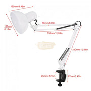 White Flexible Swing Arm Clamp Mount Desk Lamp Round (bulb not included) Desk Lamp