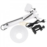 White Flexible Swing Arm Clamp Mount Desk Lamp Round (bulb not included) Desk Lamp
