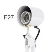 White Flexible Swing Arm Clamp Mount Desk Lamp Round (bulb not included) Desk Lamp