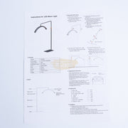 White Half Moon Floor LED Lamp HD-M8X | 125-180 cm | 71cm | 50W Lighting