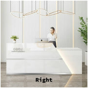 White Reception Desk With LED | Left Furniture