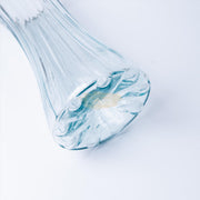 Wide-Mouth Clear Glass Textured Vase with Gold Trim - 29*10cm Lash Extension Accessories