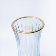 Wide-Mouth Clear Glass Textured Vase with Gold Trim - 29*10cm Lash Extension Accessories