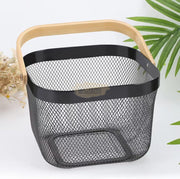 Wire Mesh Steel Basket with Handle | Small | Black | 25*25*18 cm Basket