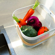 Wire Mesh Steel Basket with Handle | Small | White | 25*25*18 cm Basket