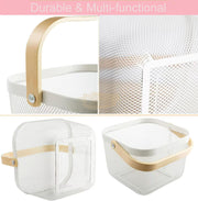 Wire Mesh Steel Basket with Handle | Small | White | 25*25*18 cm Basket