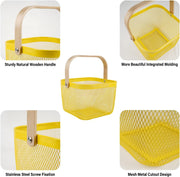 Wire Mesh Steel Basket with Handle | Small | White | 25*25*18 cm Basket