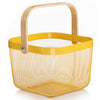 Wire Mesh Steel Basket with Handle | Small | Yellow | 25*25*18 cm Basket