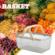 Wire Mesh Steel Basket with Handles | Big | Grey | 47*25*18 cm Basket