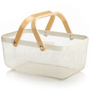 Wire Mesh Steel Basket with Handles | Big | White | 47*25*18 cm Basket