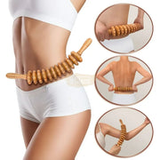 Wood Massage Rollers with anti-slip Handle | 12 Wheels Massage Rollers