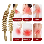 Wood Massage Rollers with anti-slip Handle | 12 Wheels Massage Rollers