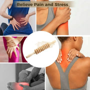 Wood Massage Rollers with anti-slip Handle | 9 Wheels Massage Rollers