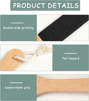Wooden Double-Sided Pumice Foot File Foot File
